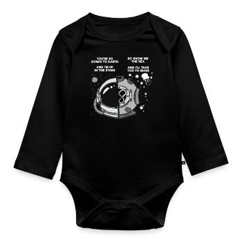 Fun Motive T-Shirts Tauchen Spaceman - Baby Bio-Langarm-Body - Schwarz - Vorne