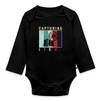 Capturing Light - paparazzi photo editor - Organic Longsleeve Baby Bodysuit - black - Front
