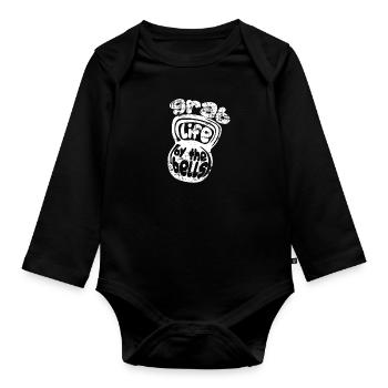 Sport fitness gift idea - Organic Longsleeve Baby Bodysuit - black - Front