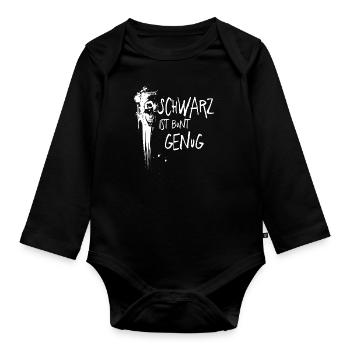 Shirt - Schwarz ist bunt genug - Baby Bio-Langarm-Body - Schwarz - Vorne