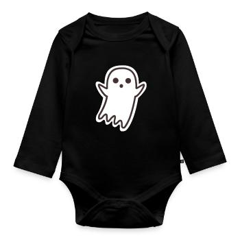 ghost - Organic Longsleeve Baby Bodysuit - black - Front