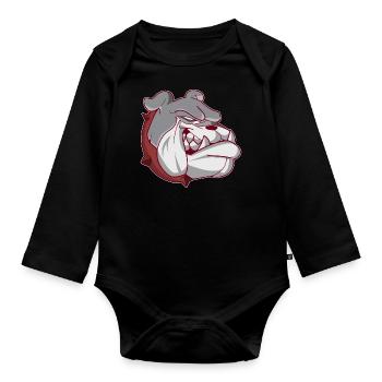 American Bulldog Hundekopf - Baby Bio-Langarm-Body - Schwarz - Vorne