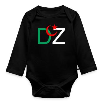 DZ Algerien - Baby Bio-Langarm-Body - Schwarz - Vorne