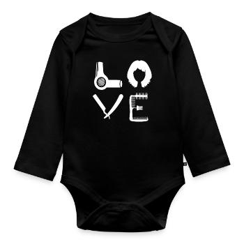 LOVE coiffeur - coiffeur, coiffeur et styliste - Body Bébé bio manches longues - noir - Devant