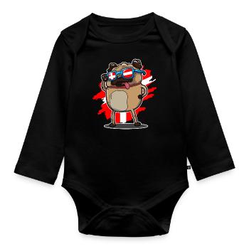 DENMARK PUG SHIRT - Body Bébé bio manches longues - noir - Devant