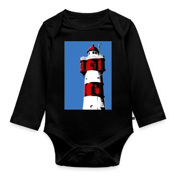 Phare Roter Sand2 - Body Bébé bio manches longues - noir - Devant