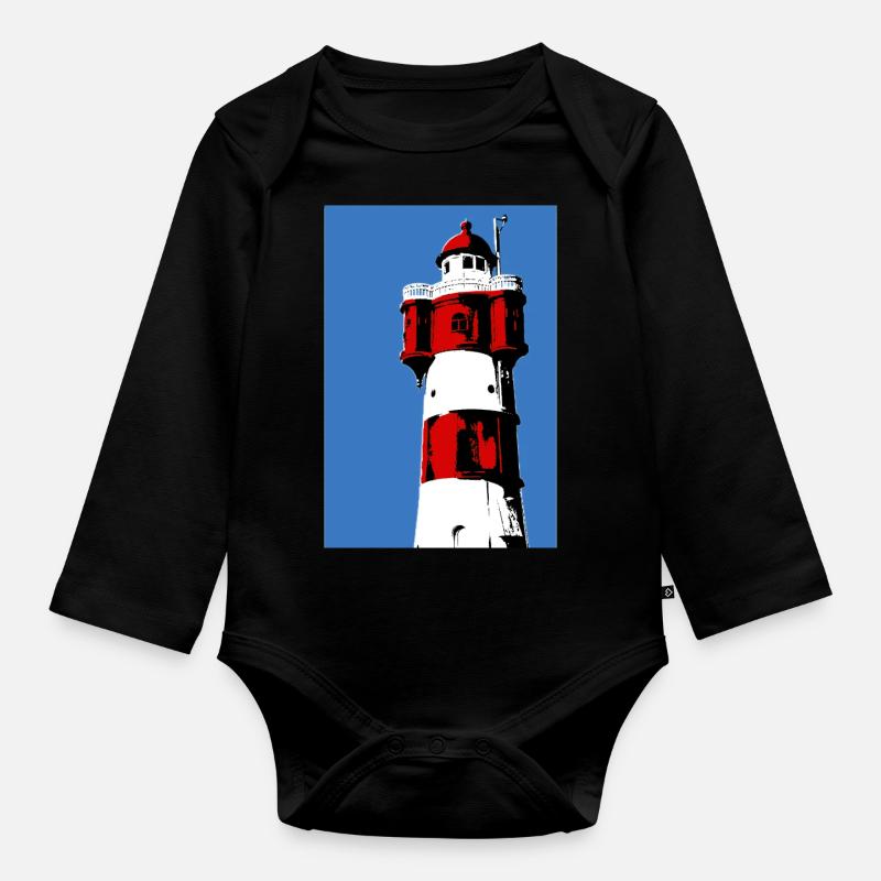 Leuchtturm Roter Sand2 - Baby Bio-Langarm-Body - Schwarz