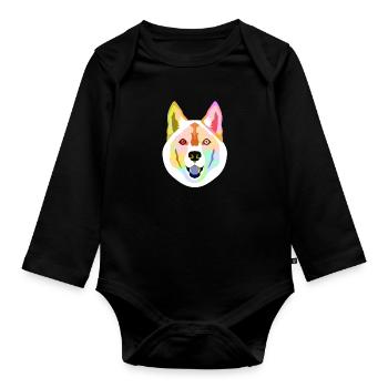 chien - Body Bébé bio manches longues - noir - Devant