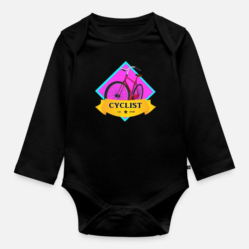 vélo - Body Bébé bio manches longues - noir
