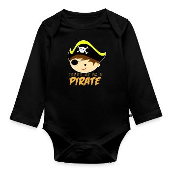 Pirat - Baby Bio-Langarm-Body - Schwarz - Vorne