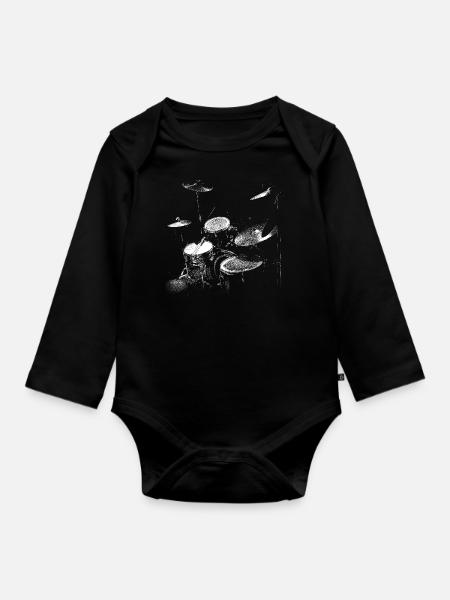 Schlagzeug - Baby Bio-Langarm-Body - Schwarz