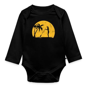 Stand Up Paddling - Baby Bio-Langarm-Body - Schwarz - Vorne