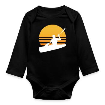 Kayak Sun Vintage 70s - Organic Longsleeve Baby Bodysuit - black - Front