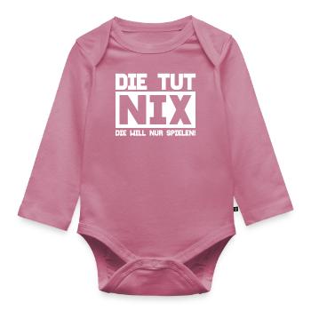 That does nothing - Organic Longsleeve Baby Bodysuit - mauve - Front