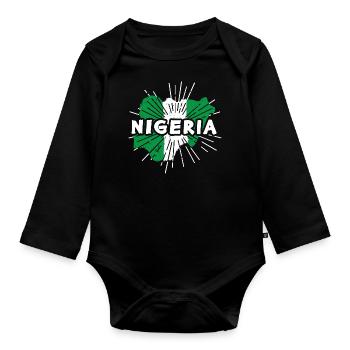 Nigeria - Body Bébé bio manches longues - noir - Devant