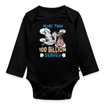stork - Organic Longsleeve Baby Bodysuit - black - Front