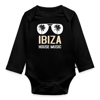 Ibiza Festival - Body Bébé bio manches longues - noir - Devant