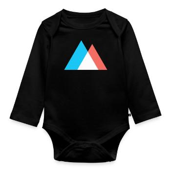 Mountains Abstract Pop Art Art - Organic Longsleeve Baby Bodysuit - black - Front