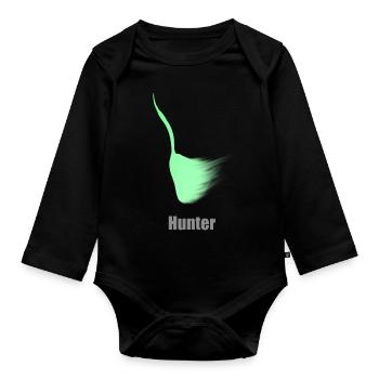 chasseur - Body Bébé bio manches longues - noir - Devant