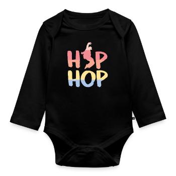 Hip hop - Body Bébé bio manches longues - noir - Devant