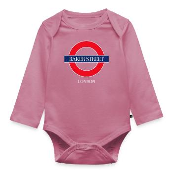 London souvenir - Organic Longsleeve Baby Bodysuit - mauve - Front