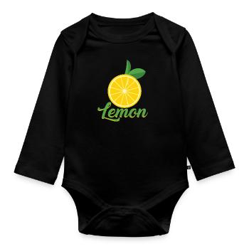 Zitrone - Baby Bio-Langarm-Body - Schwarz - Vorne