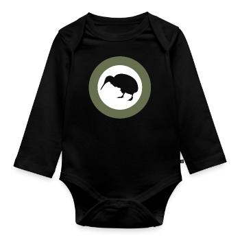 Kiwi rétro - Body Bébé bio manches longues - noir - Devant