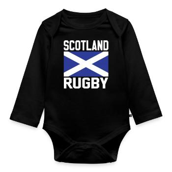 Rugby Schottland - Baby Bio-Langarm-Body - Schwarz - Vorne