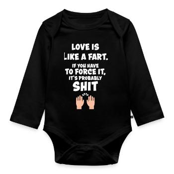 Lustig Lustiger Spruch Funny Geschenk Lustige - Baby Bio-Langarm-Body - Schwarz - Vorne