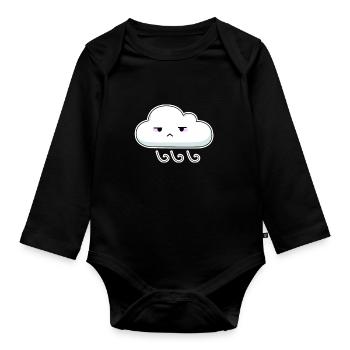 cloud - Organic Longsleeve Baby Bodysuit - black - Front