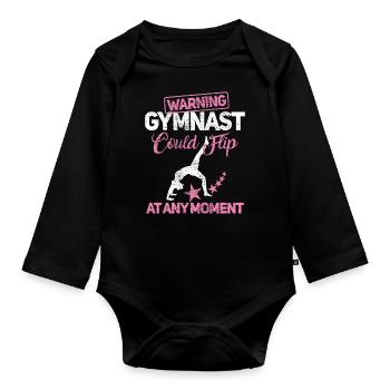 Fitness courses Gymnastics - Organic Longsleeve Baby Bodysuit - black - Front