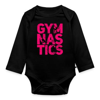Gymnastik - Baby Bio-Langarm-Body - Schwarz - Vorne