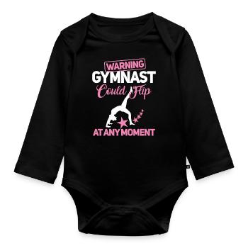 Conception de gymnastique - Body Bébé bio manches longues - noir - Devant
