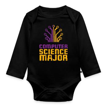 Informatik - Baby Bio-Langarm-Body - Schwarz - Vorne