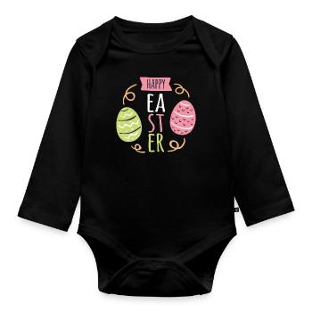 Ostern - Baby Bio-Langarm-Body - Schwarz - Vorne