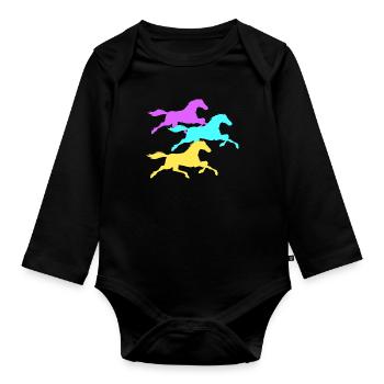 Cheval - Body Bébé bio manches longues - noir - Devant