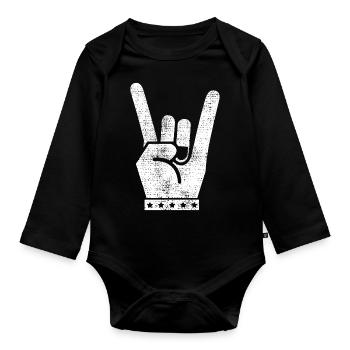 Rock And Roll - Body Bébé bio manches longues - noir - Devant