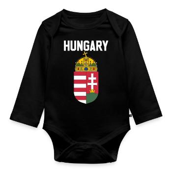 HUNGARY SHIRT - Baby Bio-Langarm-Body - Schwarz - Vorne