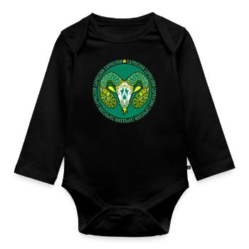 Capricorne Zodiac - Body Bébé bio manches longues - noir - Devant