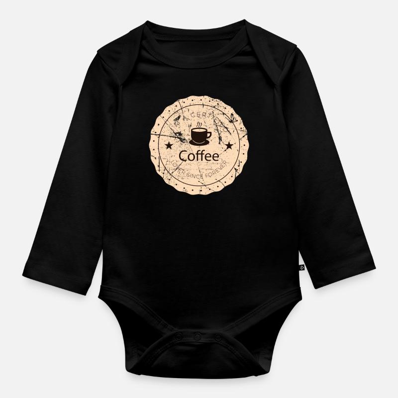 café - Body Bébé bio manches longues - noir