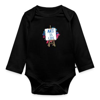 Kunst - Baby Bio-Langarm-Body - Schwarz - Vorne