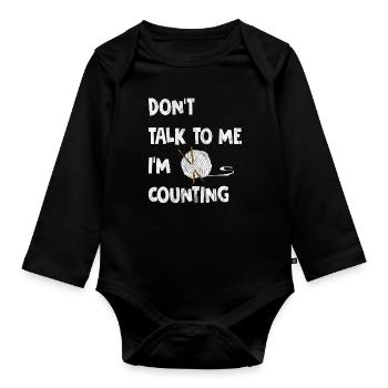 Häckeln - Lustig - Geschenkidee - Baby Bio-Langarm-Body - Schwarz - Vorne