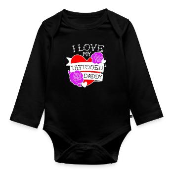 I Love My Daddy - Organic Longsleeve Baby Bodysuit - black - Front