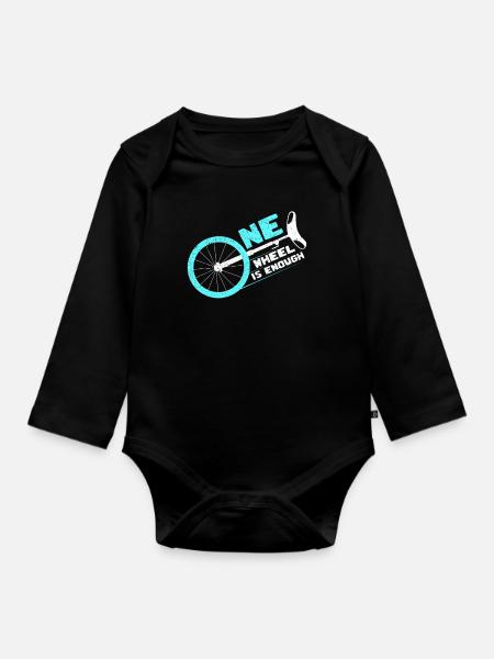 Einrad Fahrer Typografie Einräder Lustige Sprüche - Baby Bio-Langarm-Body - Schwarz