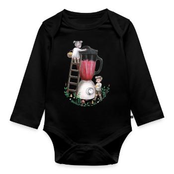 The Smoothie Makers - Art for Animal Rights - Organic Longsleeve Baby Bodysuit - black - Front