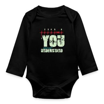 Motorcycle Heartbeat - Organic Longsleeve Baby Bodysuit - black - Front