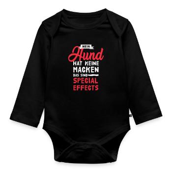 My dog - Organic Longsleeve Baby Bodysuit - black - Front