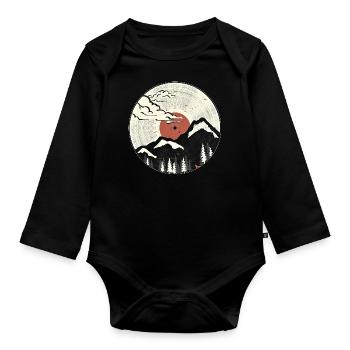 Mountain Sound Grafik - Baby Bio-Langarm-Body - Schwarz - Vorne