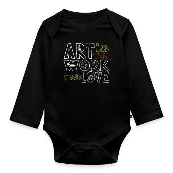 artiste - Body Bébé bio manches longues - noir - Devant