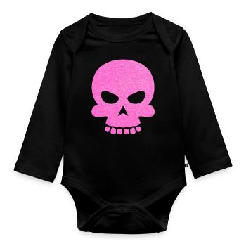 Tête de mort - Body Bébé bio manches longues - noir - Devant
